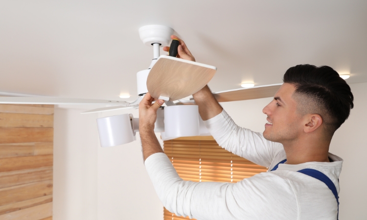 Ceiling fan installation by Jones Electric Co. Marietta GA